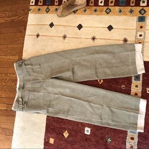 Brown Zara herringbone slacks with cream lining that shows through